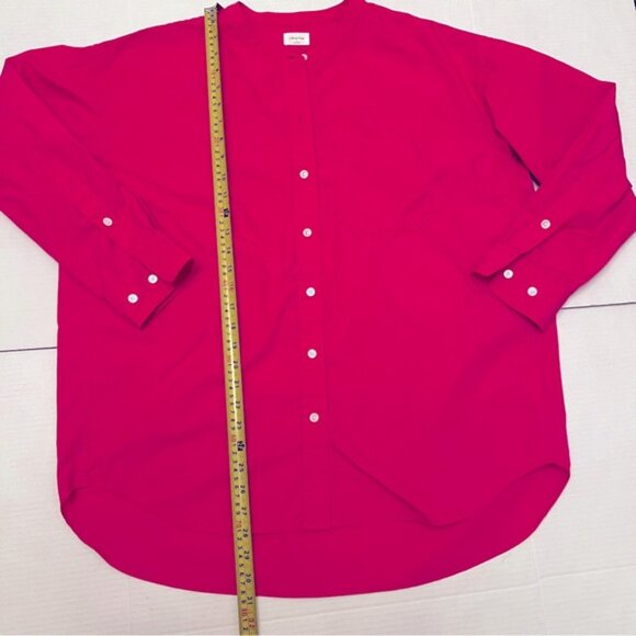 Aritzia Wilfred  Free   * Button-Up Shirt  100% Cotton Hot Pink  Oversized S - Picture 5 of 16